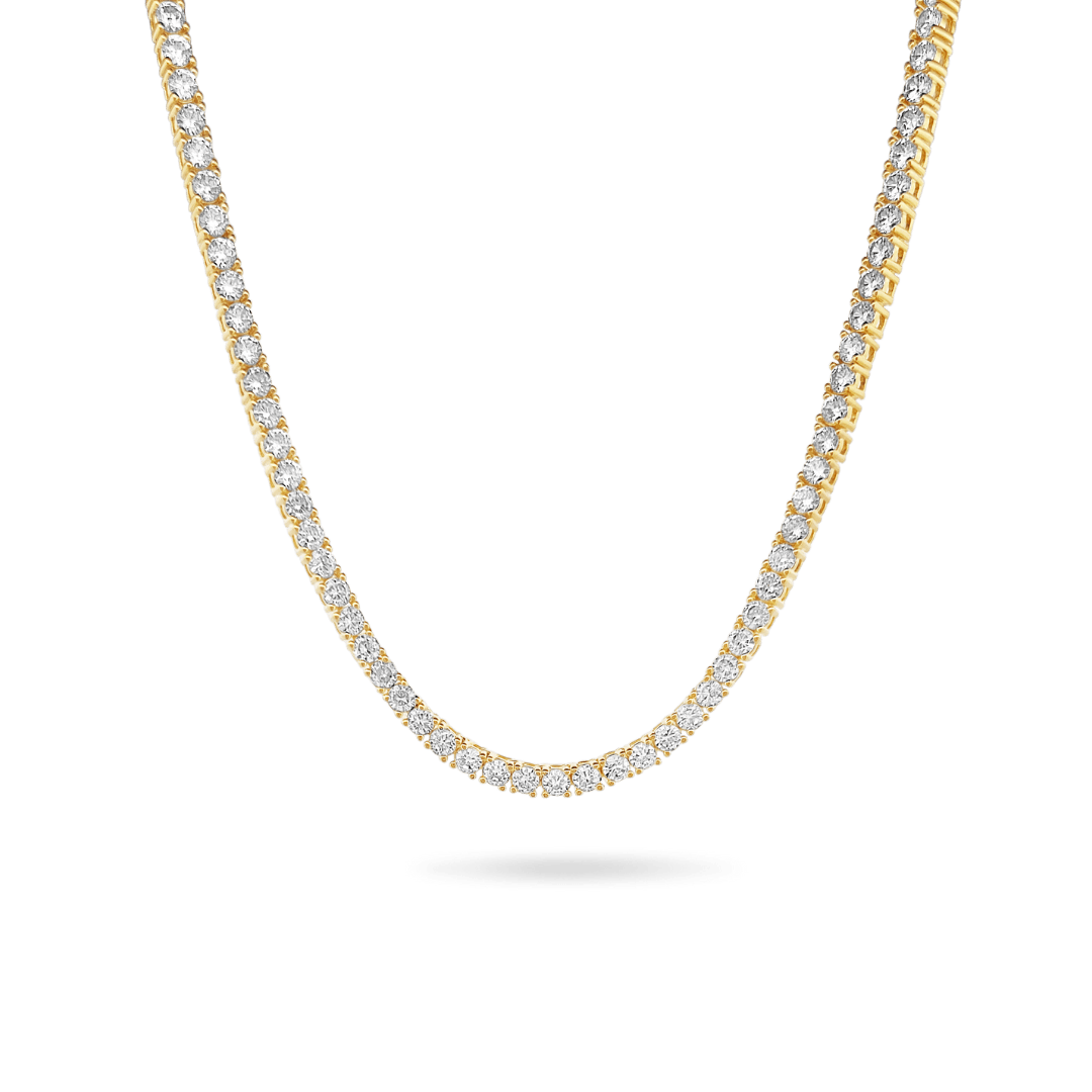Amor Sui Classic Tennis Necklace Choker IceLink-ATL 14K Gold Plated 14" 